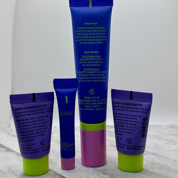 YouthForia 4 pc Bundle - Includes Pregame Primer & Night Off Cleanser - NEW - Picture 3 of 7